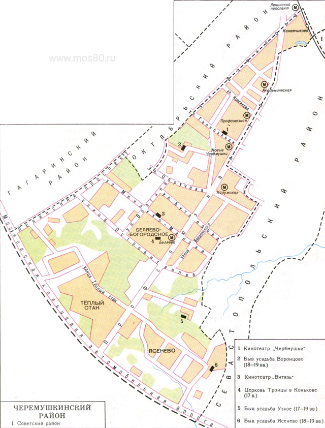 Карта Черёмушкинского района