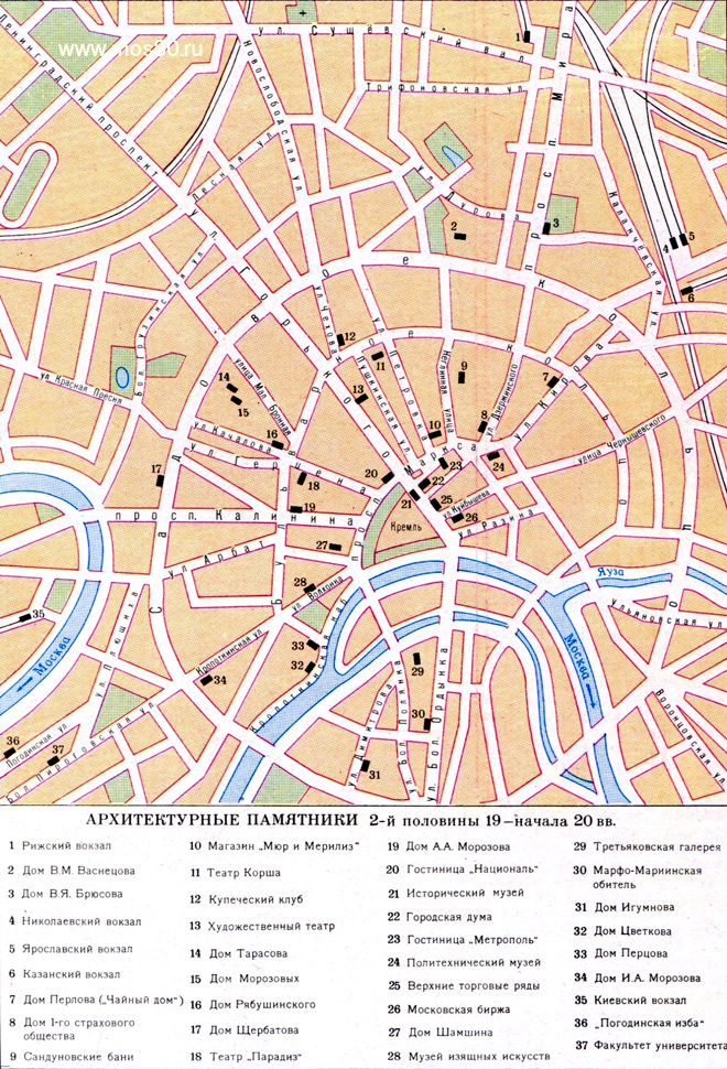 Карта архитектурных памятников
