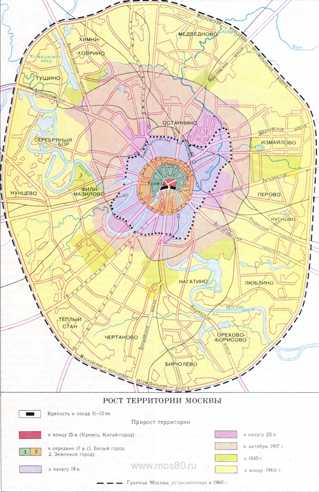 Рост территории Москвы