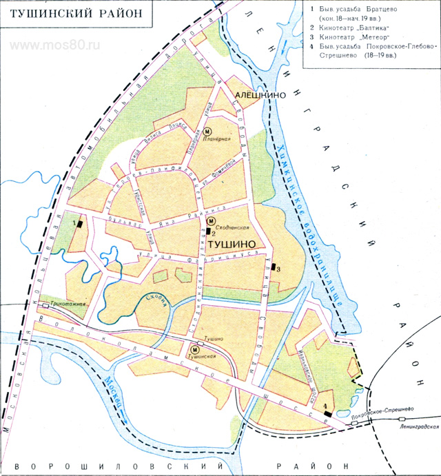 Карта Тушинского района